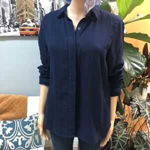 Rag & Bone Long Sleeve Blue Women Shir